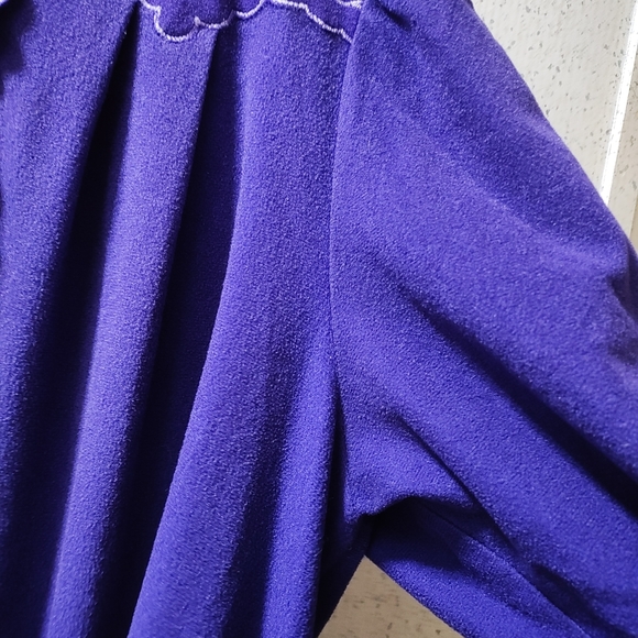Vintage Vanity Fair Velour Sleepwear Medium Purple Floor Length Robe Kaftan - Picture 6 of 12